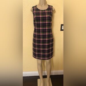 Biden British tweed by moon plaid sleeveless dress UK10R US6R